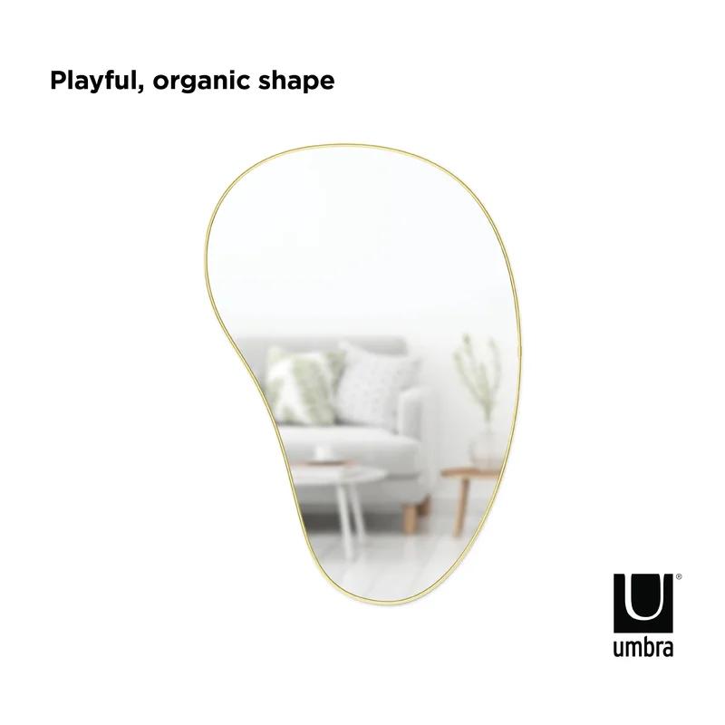 Pebble Hubba 24" x 36" Organic Shape Brass Wall Mirror