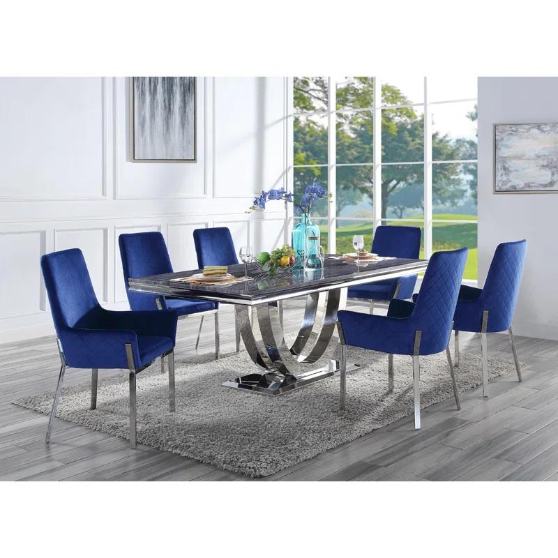 Cambrie 42" Contemporary Faux Marble Dining Table