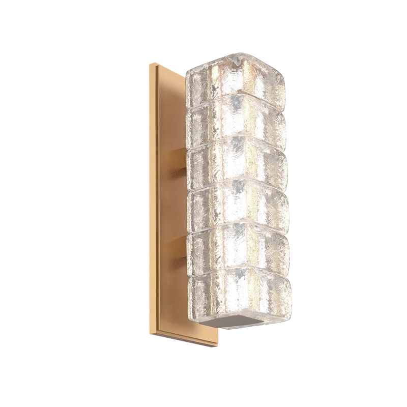 Asscher Novel Brass 13'' Modern LED Wall Sconce with Clear Glass