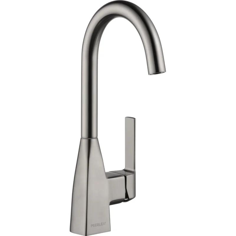 Xander Transitional Brushed Stainless Steel Bar Faucet with Dual Handle