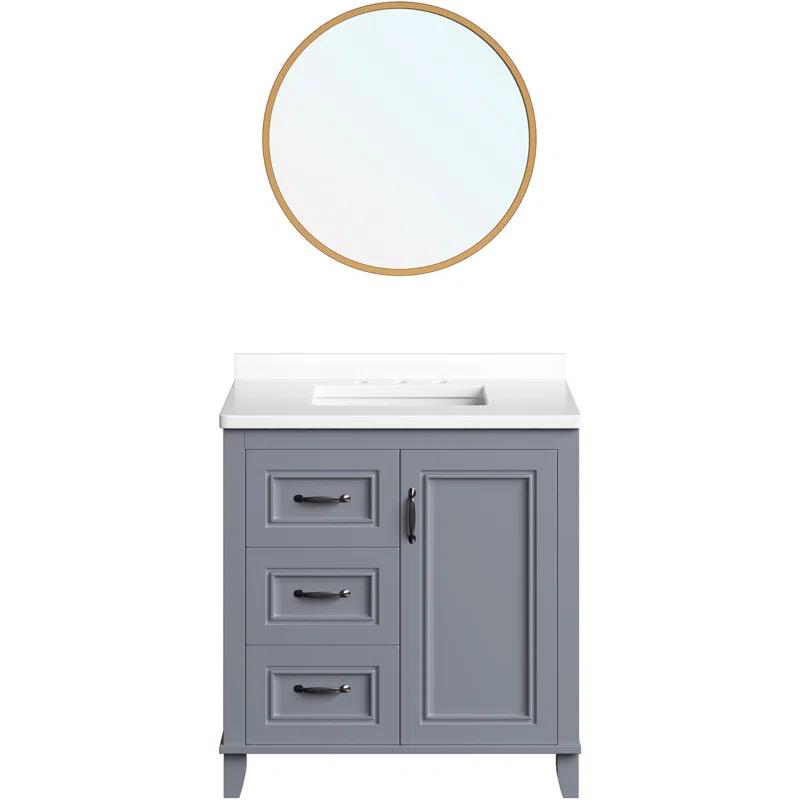 Hanover Hanover Ambridge 31'' Vanity Cabinet with Sink Combo for Bathroom, Pre-Assembled Cabinet