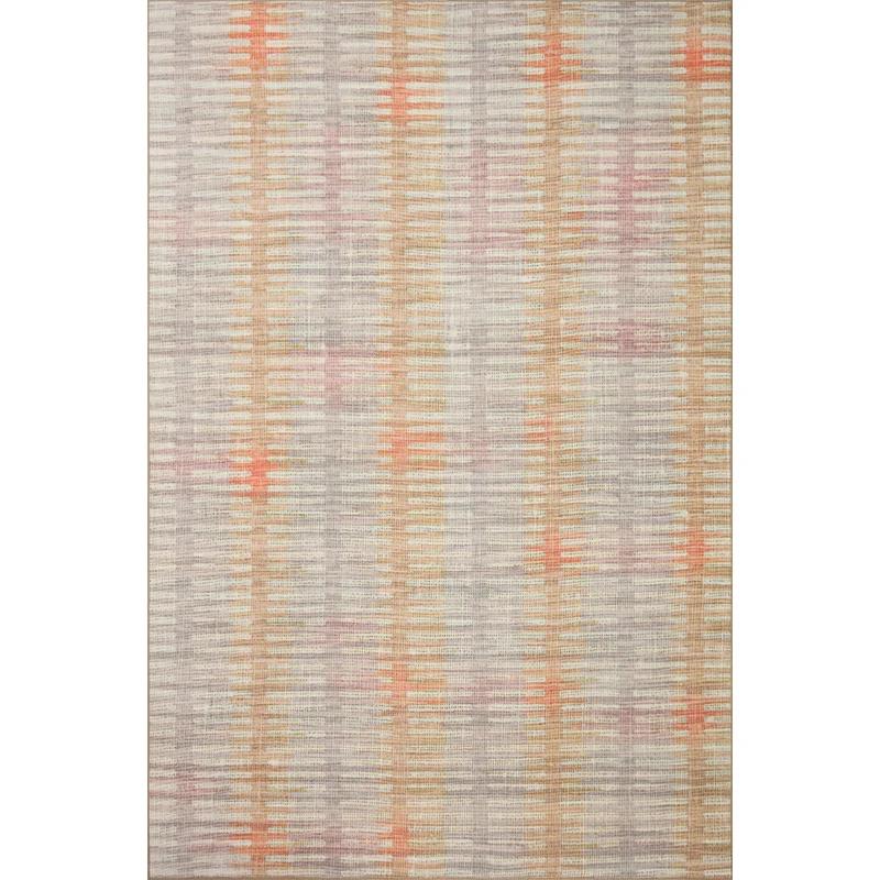 Transitional Ivory Geometric Synthetic Area Rug, 3'6" x 5'6"