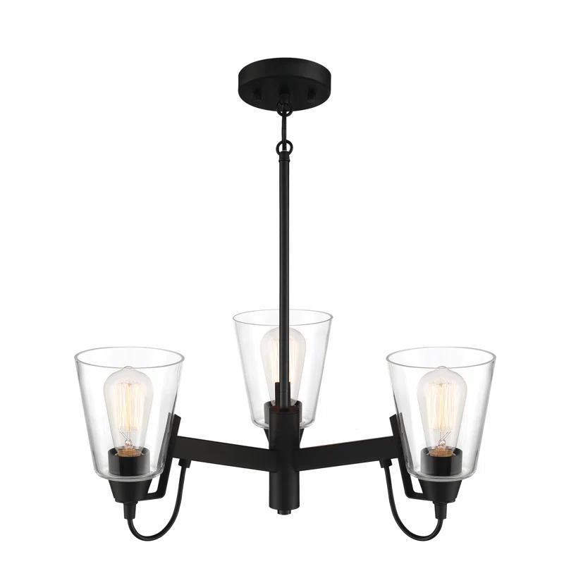 Minka Lavery Beckonridge Coal With Clear Chandelier
