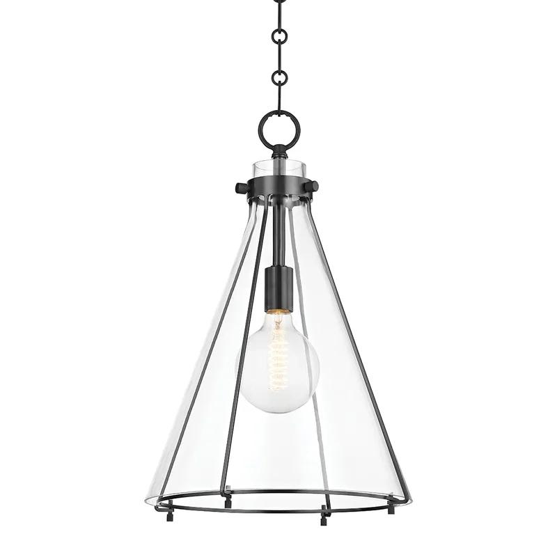 Eldridge Old Bronze Conical Glass Pendant Light