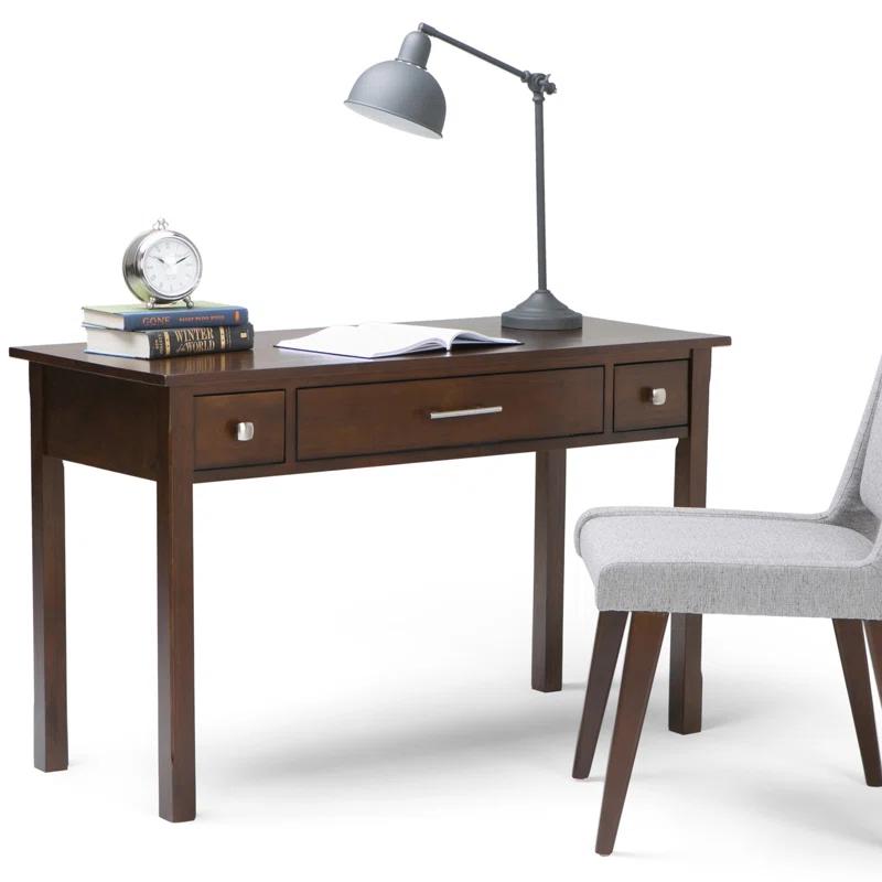 Simpli Home Avalon Solid Wood Desk with Keyboard Tray and Storage