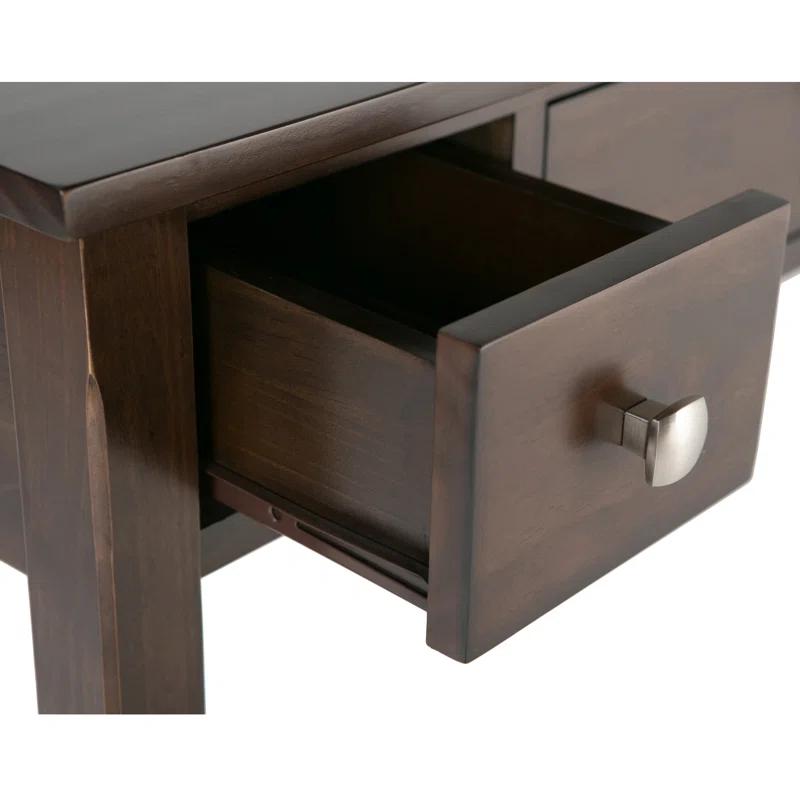 Simpli Home Avalon Solid Wood Desk with Keyboard Tray and Storage