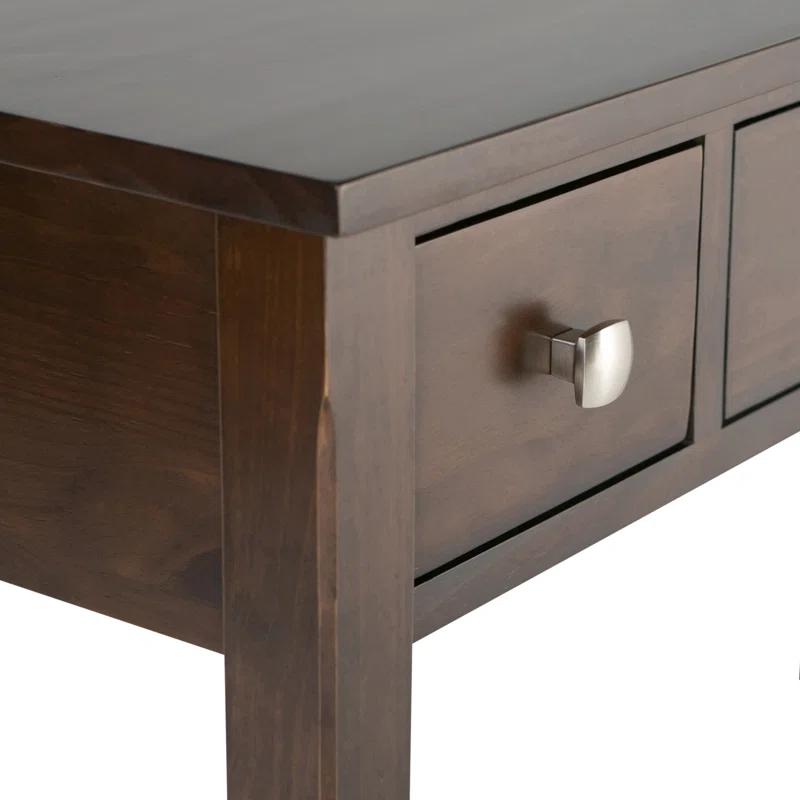 Simpli Home Avalon Solid Wood Desk with Keyboard Tray and Storage