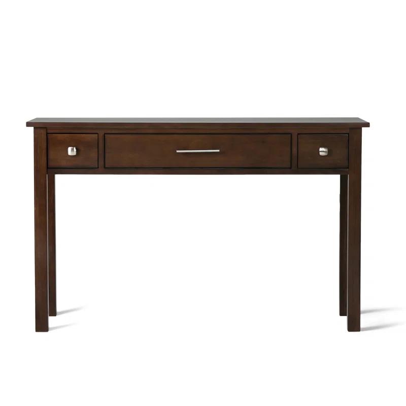 Simpli Home Avalon Solid Wood Desk with Keyboard Tray and Storage