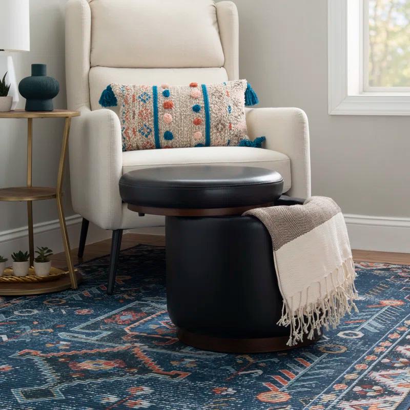 Wade Logan® Addilynne Faux Leather Ottoman