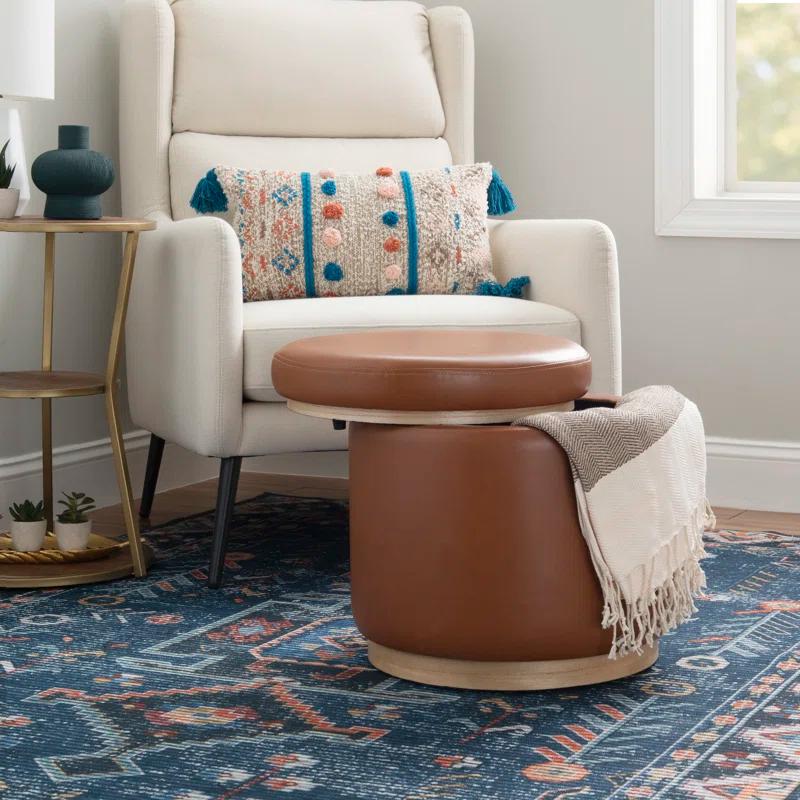 Wade Logan® Addilynne Faux Leather Ottoman