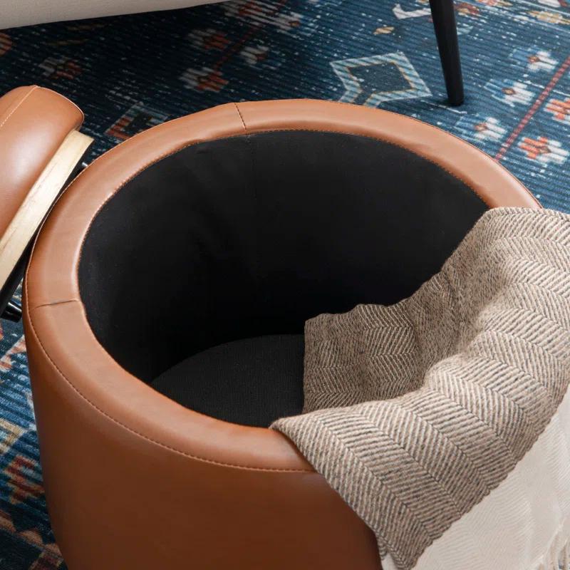 Wade Logan® Addilynne Faux Leather Ottoman