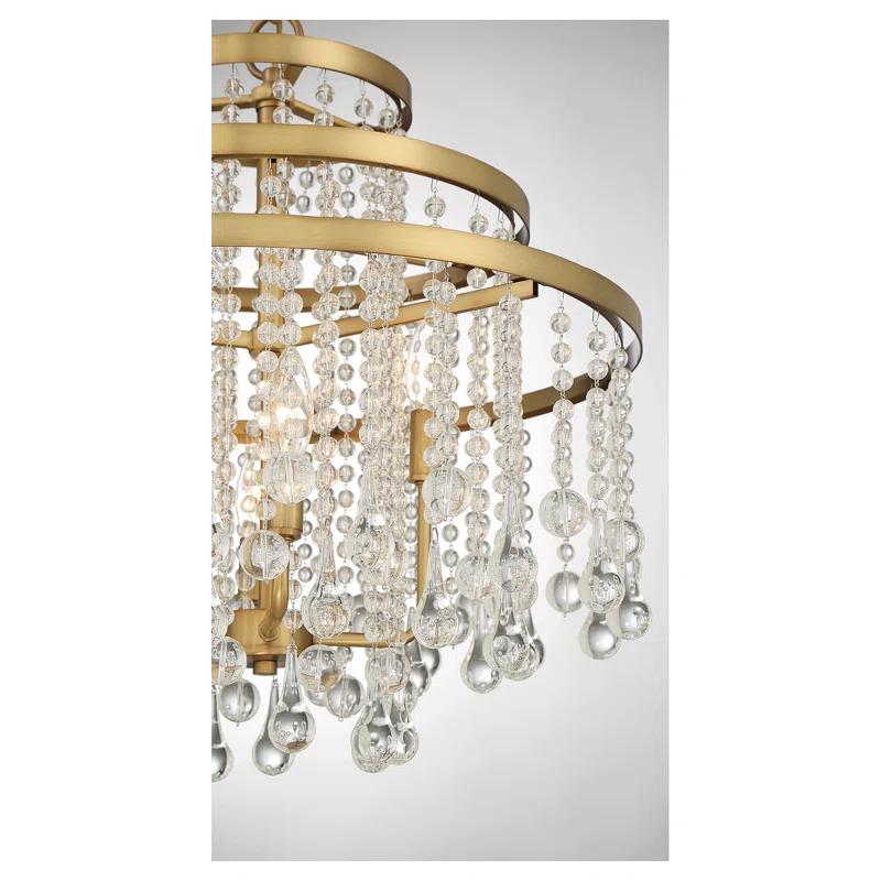 Luna 4-Light Chandelier in Warm Brass