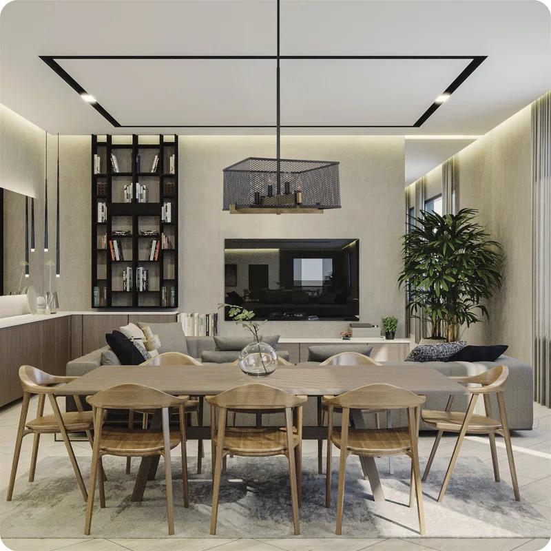 17 Stories Windmoor 4 - Light Dimmable Square / Rectangle Chandelier