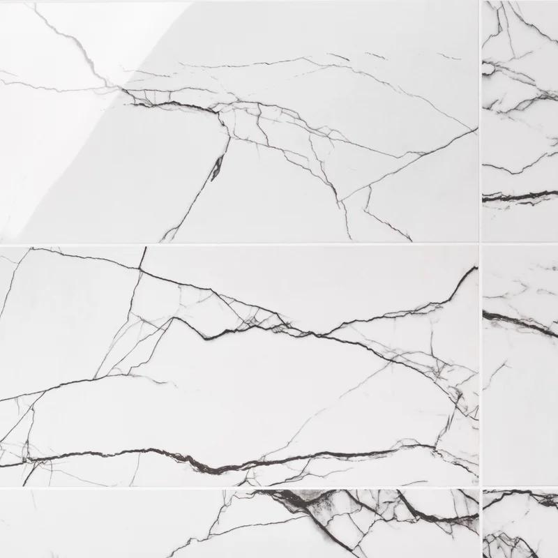 Magnus Breach 11.81 x 23.62 Polished Porcelain Marble-Look Tile