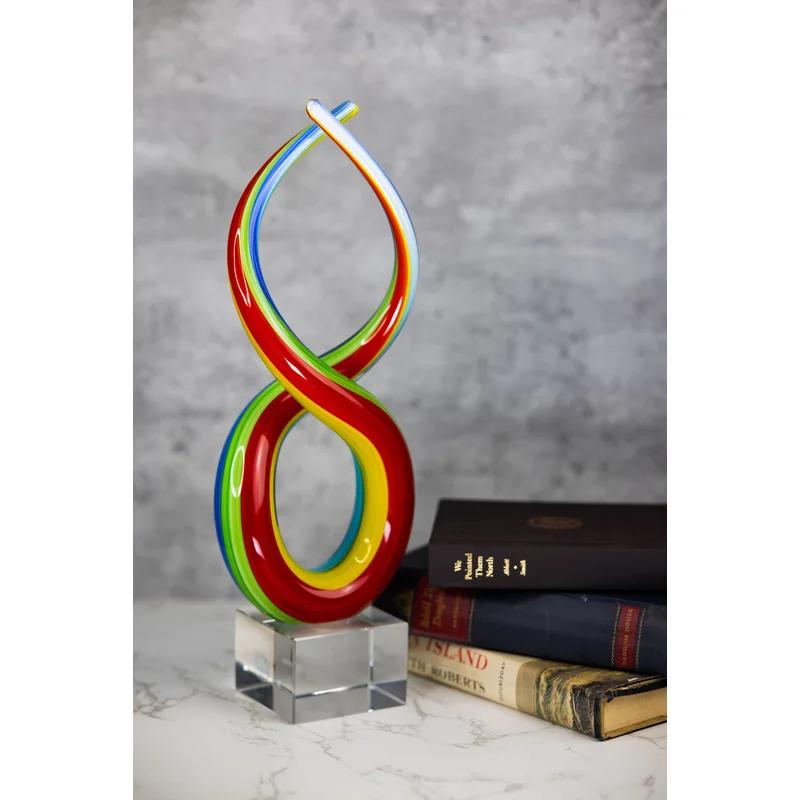 Spectrum Rainbow Murano Style 7" Art Glass Figurine