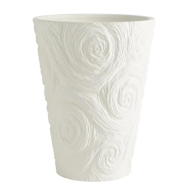 Bud-Shaped Matte White Ceramic Bouquet Vase