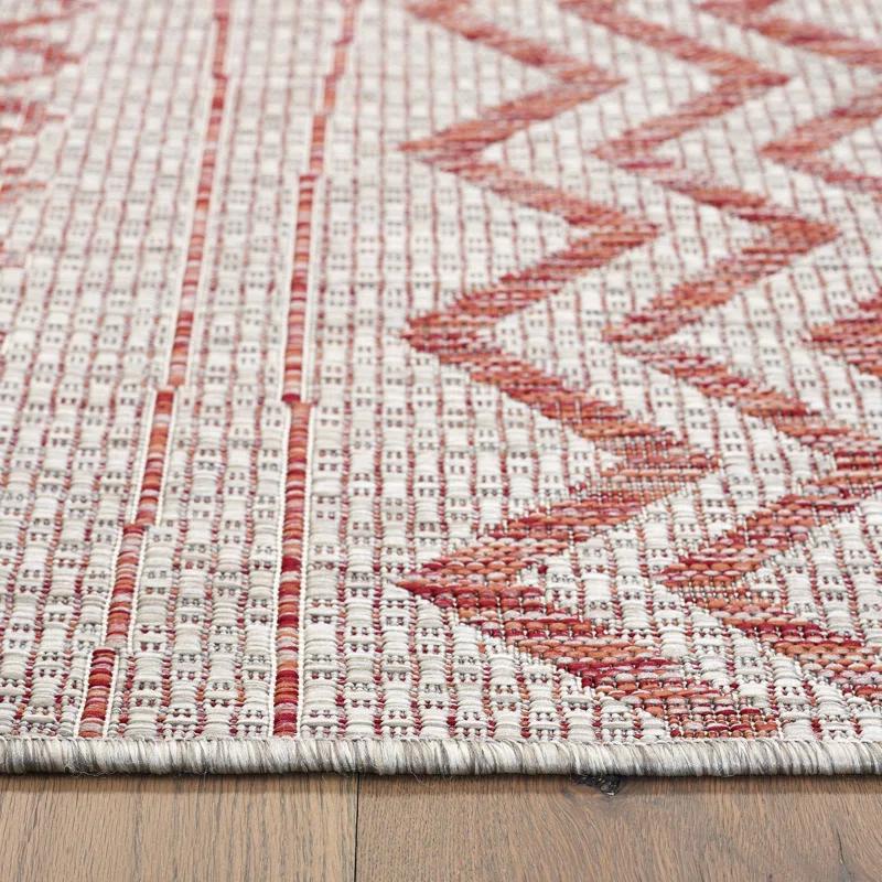 Evette Rios Sunshower Abstract Zero-Pile Flatweave Indoor/Outdoor Durable Area Rug