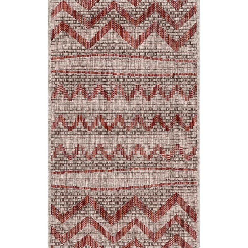 Evette Rios Sunshower Abstract Zero-Pile Flatweave Indoor/Outdoor Durable Area Rug