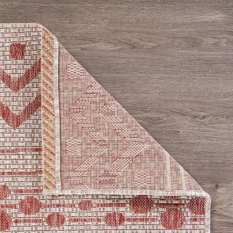 Evette Rios Sunshower Abstract Zero-Pile Flatweave Indoor/Outdoor Durable Area Rug