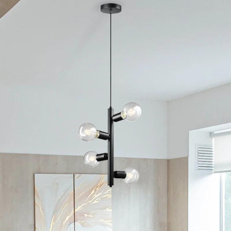 4 - Light Dimmable Sputnik Modern Linear Chandelier