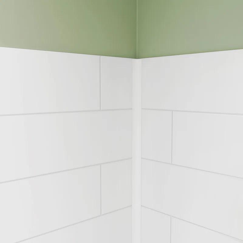 DreamLine DreamLine DreamStone 42 in. D x 62 in. W x 84 in. H Shower Wall Kit in White Modern Subway Pattern