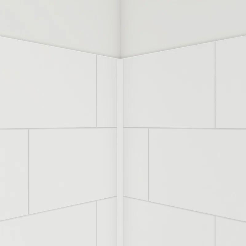 DreamLine DreamLine DreamStone 42 in. D x 62 in. W x 84 in. H Shower Wall Kit in White Traditional Subway