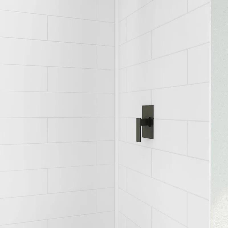 DreamLine DreamLine DreamStone 42 in. D x 62 in. W x 84 in. H Shower Wall Kit in White Modern Subway Pattern