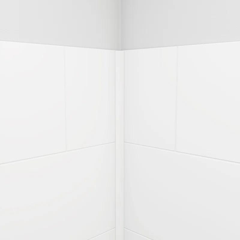 DreamLine DreamLine DreamStone 42 in. D x 42 in. W x 84 in. H Corner Shower Wall Kit in White Traditional