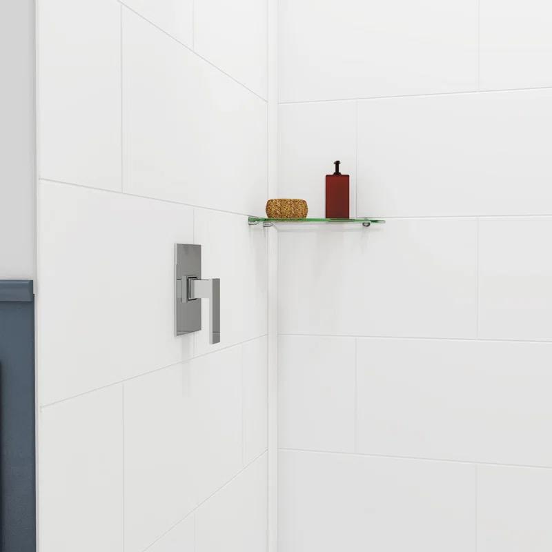 DreamLine DreamLine DreamStone 42 in. D x 42 in. W x 84 in. H Corner Shower Wall Kit in White Traditional