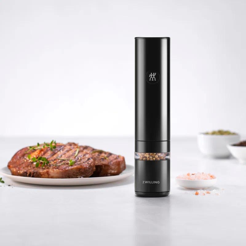 Black Matte Electric Salt and Pepper Mill with Ceramic Grinder