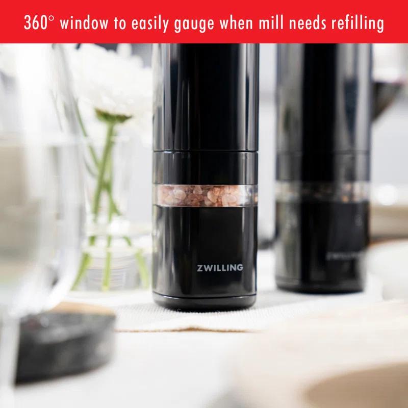 Black Matte Electric Salt and Pepper Mill with Ceramic Grinder
