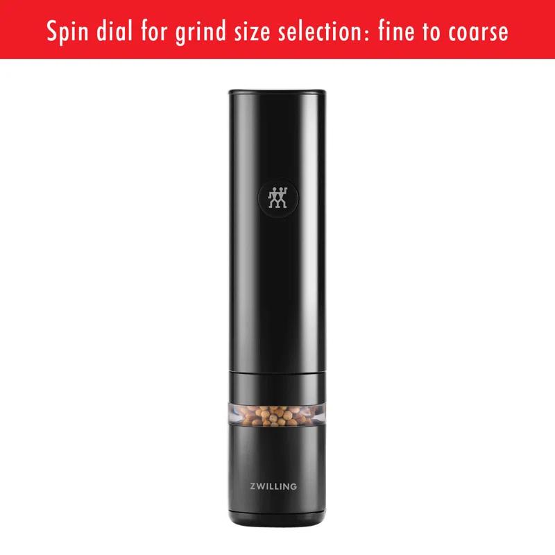 Black Matte Electric Salt and Pepper Mill with Ceramic Grinder