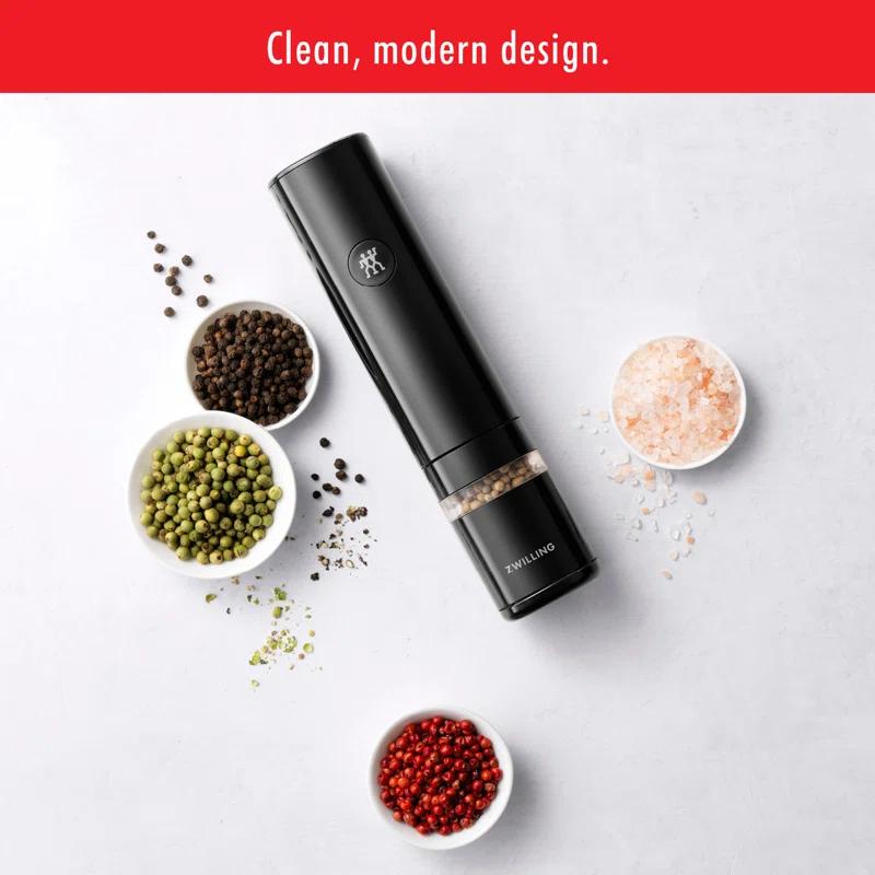 Black Matte Electric Salt and Pepper Mill with Ceramic Grinder