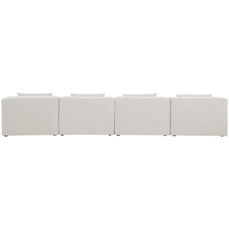 Cube 144'' Beige Linen Modular Armless Sofa