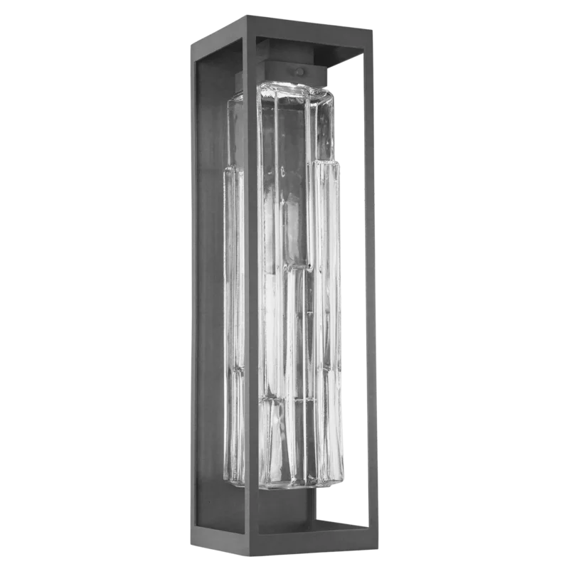 Maison Argento Gray Aluminum LED Wall Sconce with Clear Ledgestone