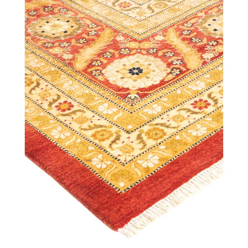 Handmade Red Wool Traditional 8' x 10' Area Rug