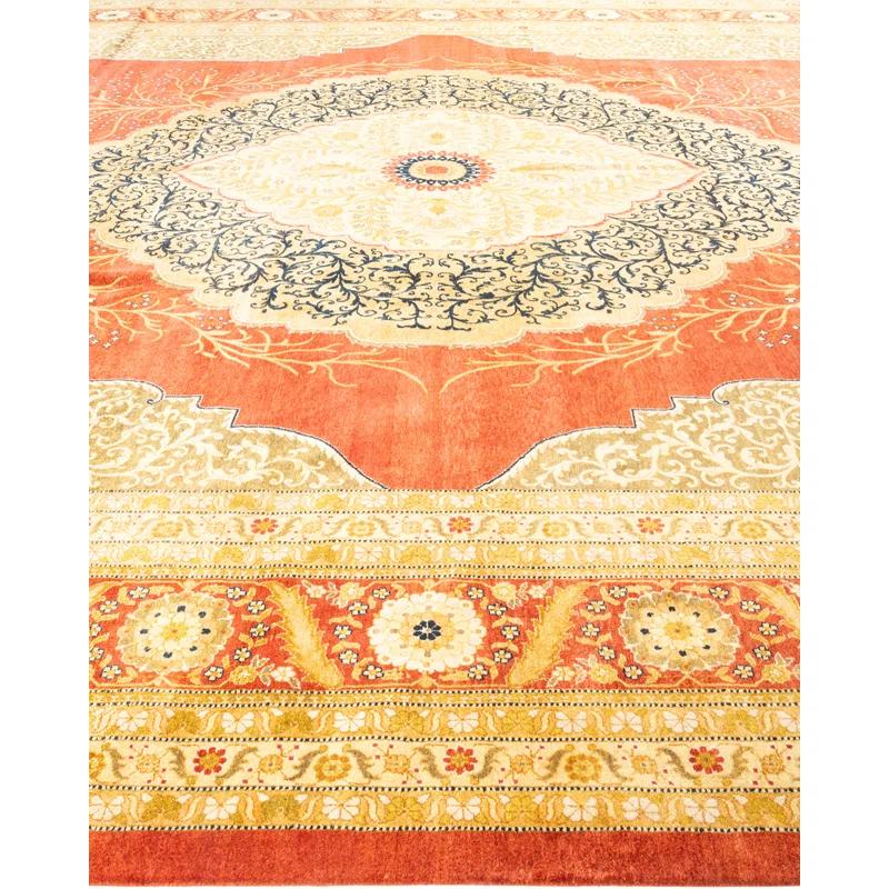Handmade Red Wool Traditional 8' x 10' Area Rug