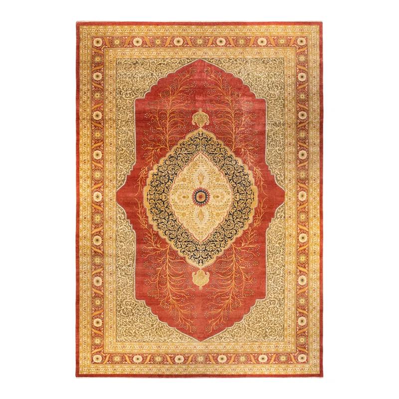 Handmade Red Wool Traditional 8' x 10' Area Rug