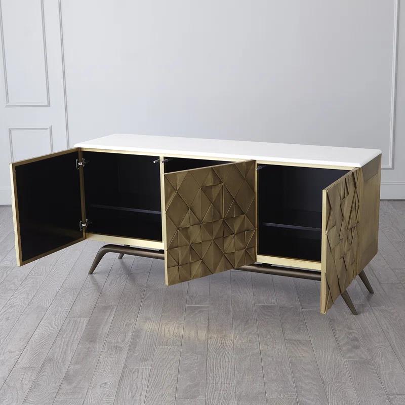 Global Views Triangle Cabinet-Brass