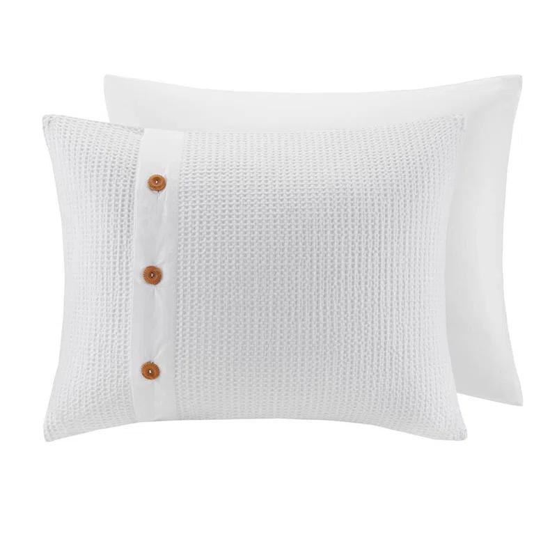 Marcus 3 Piece Cotton Waffle Weave Duvet Cover Set