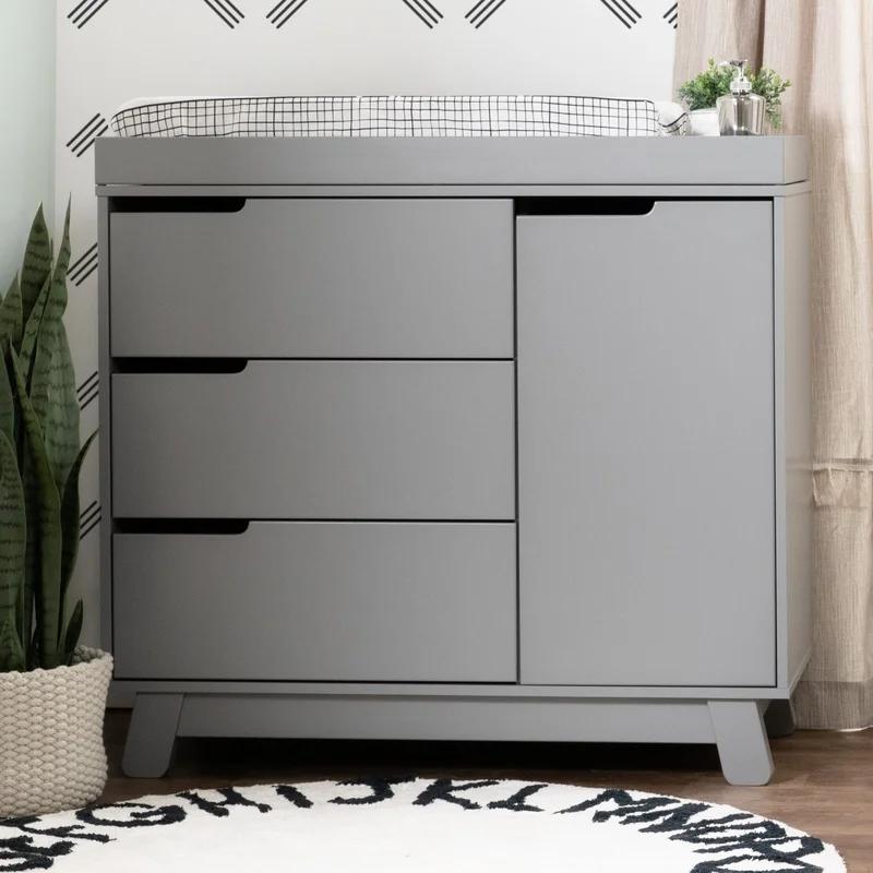 Hudson Modern 3-Drawer GreenGuard Certified Dresser with Changing Table