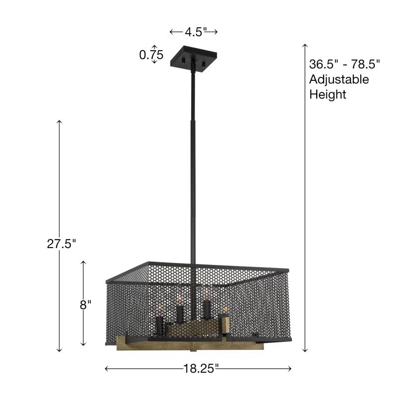 17 Stories Windmoor 4 - Light Dimmable Square / Rectangle Chandelier