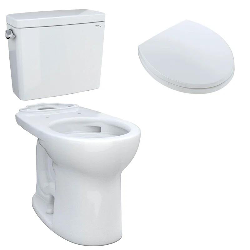 Cotton White Traditional Round Two-Piece 1.6 GPF High-Efficiency Toilet
