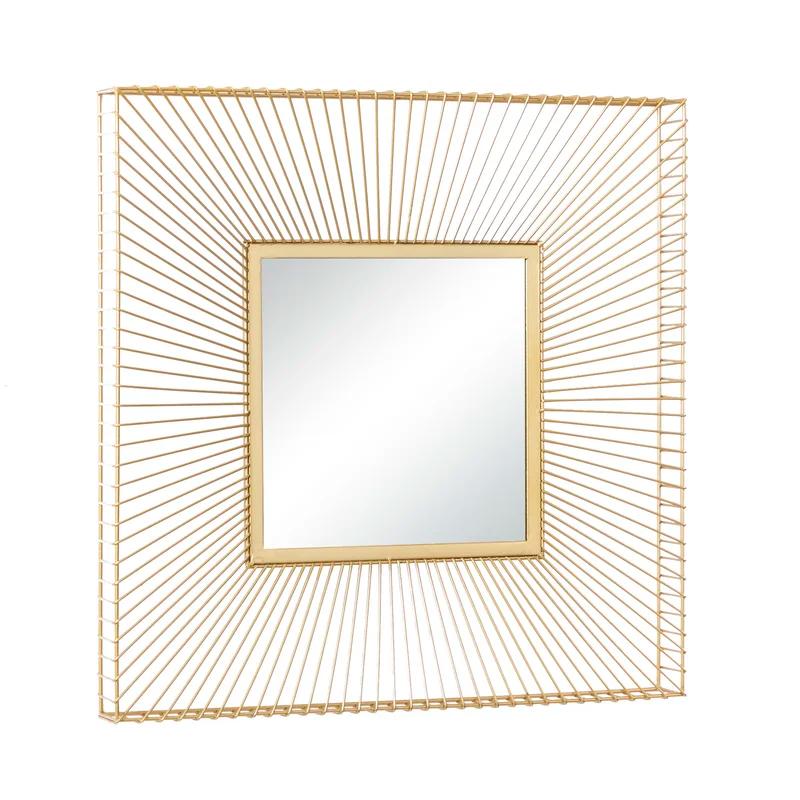 Elegant Square Gold Starburst Wall Mirror 26" x 26"