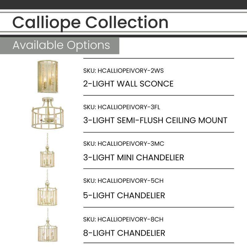 3 - Light Gold Candle Style Pendant