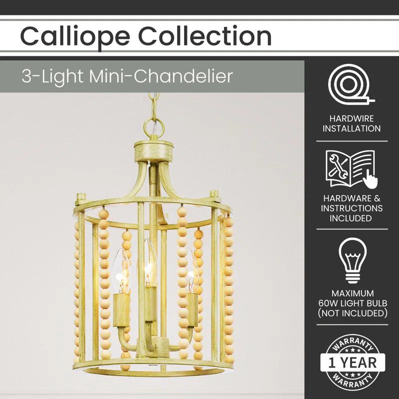 3 - Light Gold Candle Style Pendant