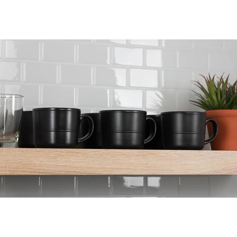 Ten Strawberry Street Double Line 3.75"/12 Oz Mug, Set Of 6 (Set of 6)