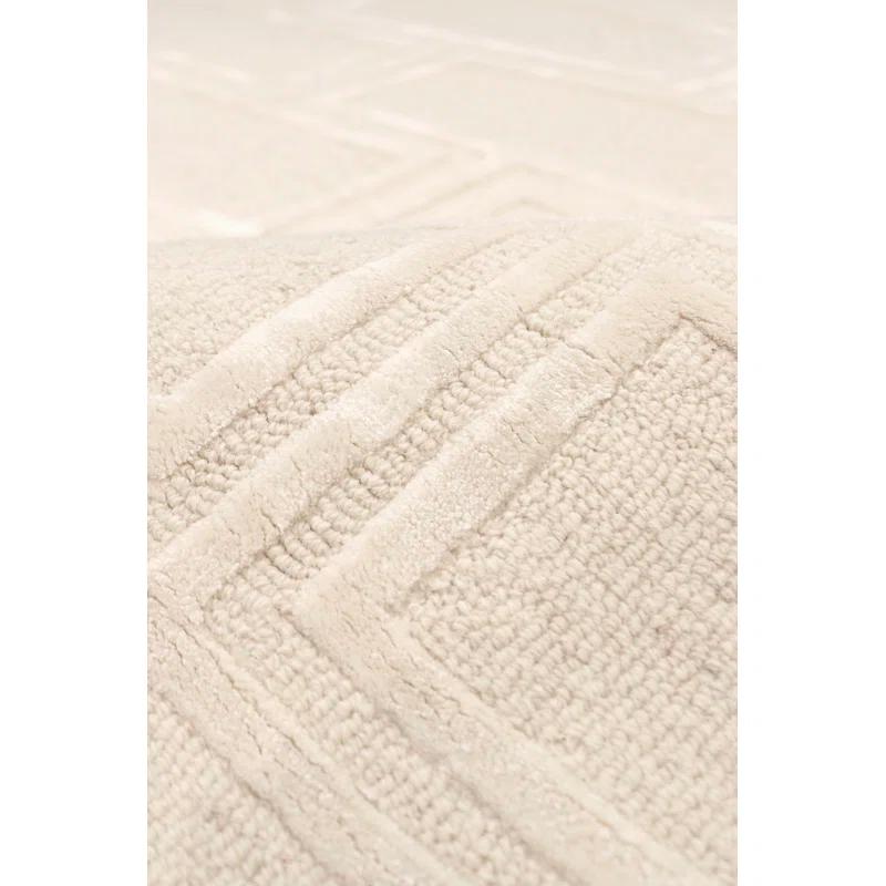 Pasargad Hand-Tufted Bamboo Silk & Wool Ivory Area Rug