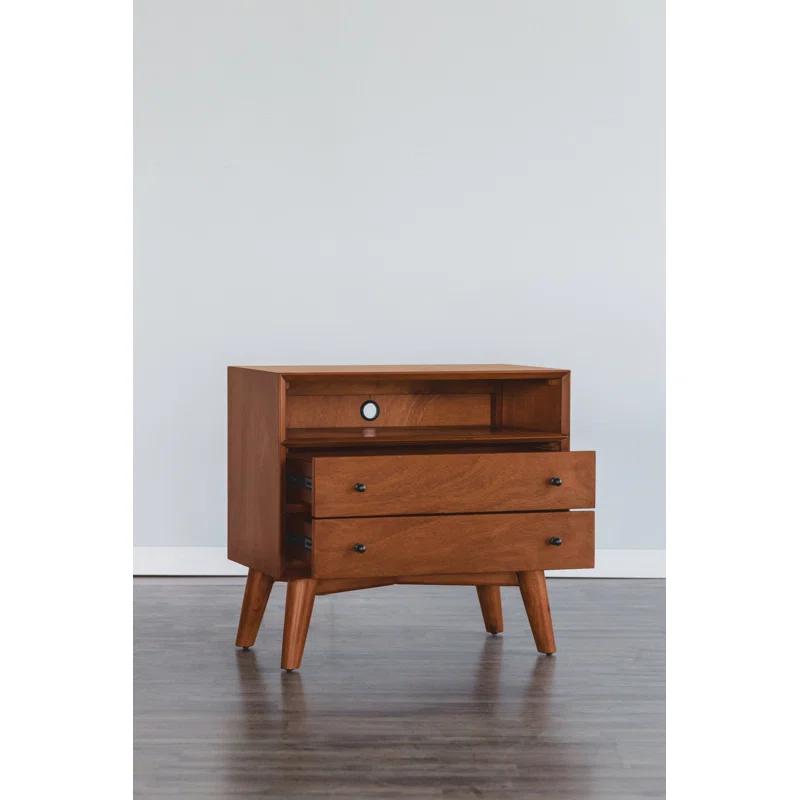 Flynn Grand 28" Brown Mahogany 2-Drawer Nightstand