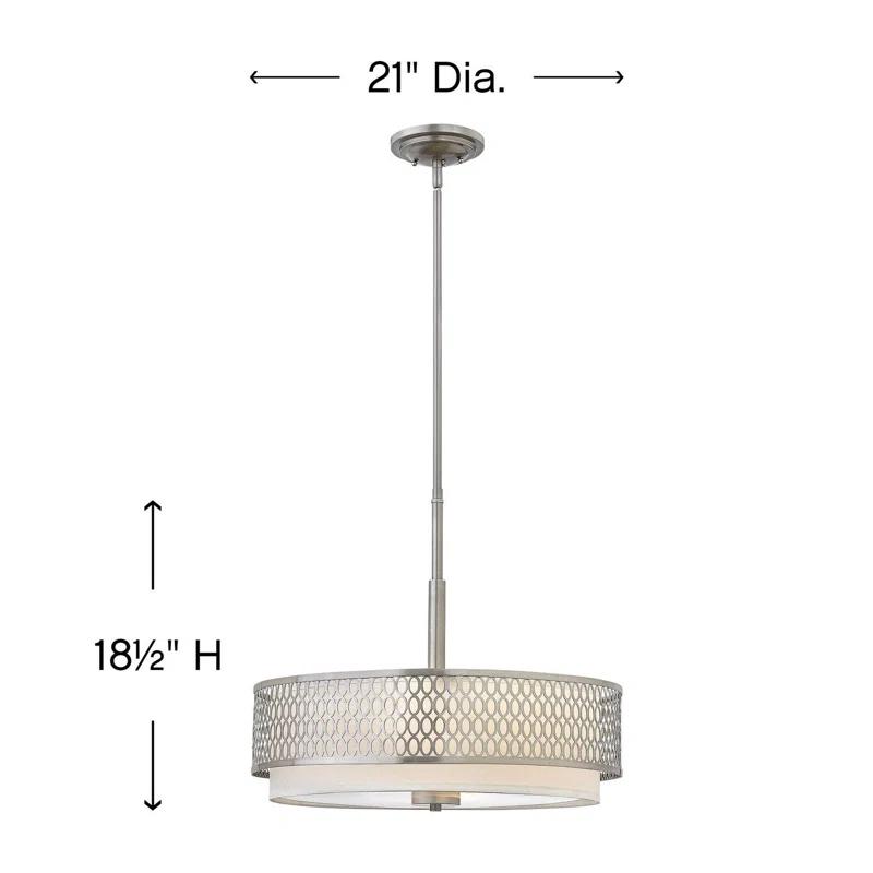 3-Light Unique / Statement Drum Chandelier